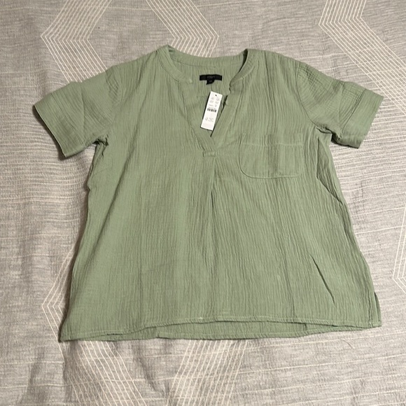 J. Crew Tops Nwt J Crew Vneck Soft Gauze Popover Shirt Size Xsmall Color Sagebrush Poshmark